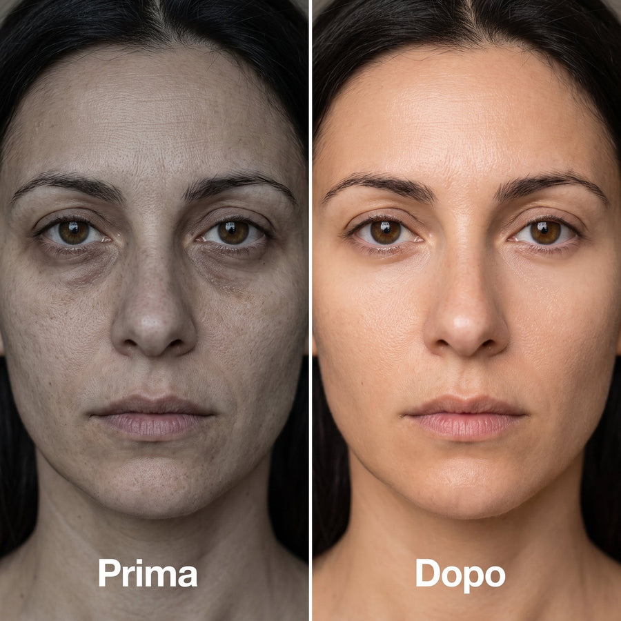 Prima e dopo: occhiaie schiarite e pelle luminosa