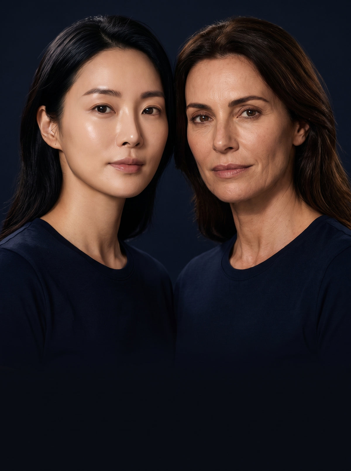 Due donne, una coreana e una italiana, campagna anti-età Nodro al collagene e PDRN